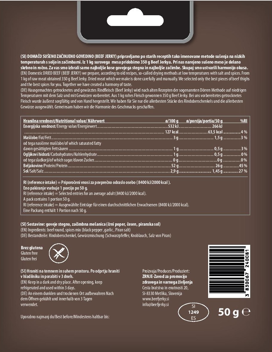 Beef Jerky NATUR 50g