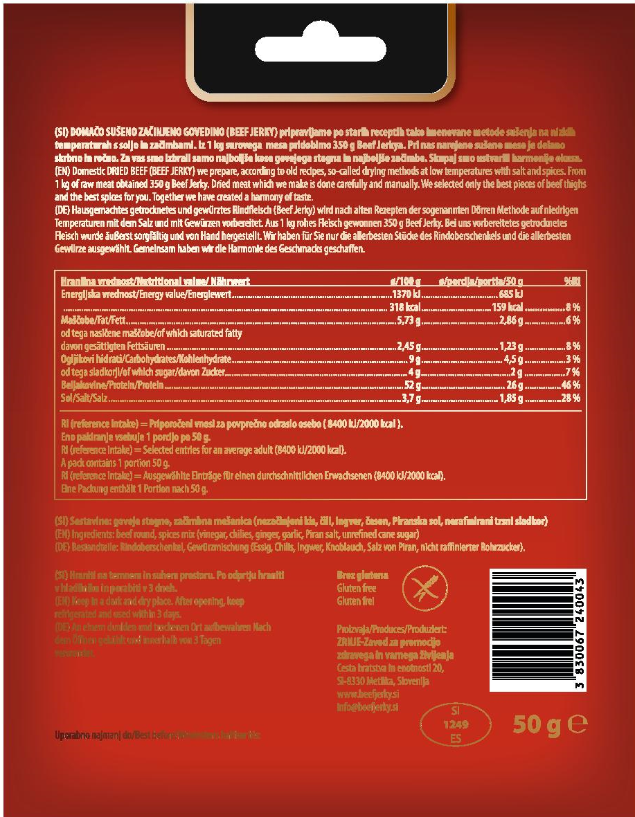 Beef jerky CHILI-SRIRACHA 50g