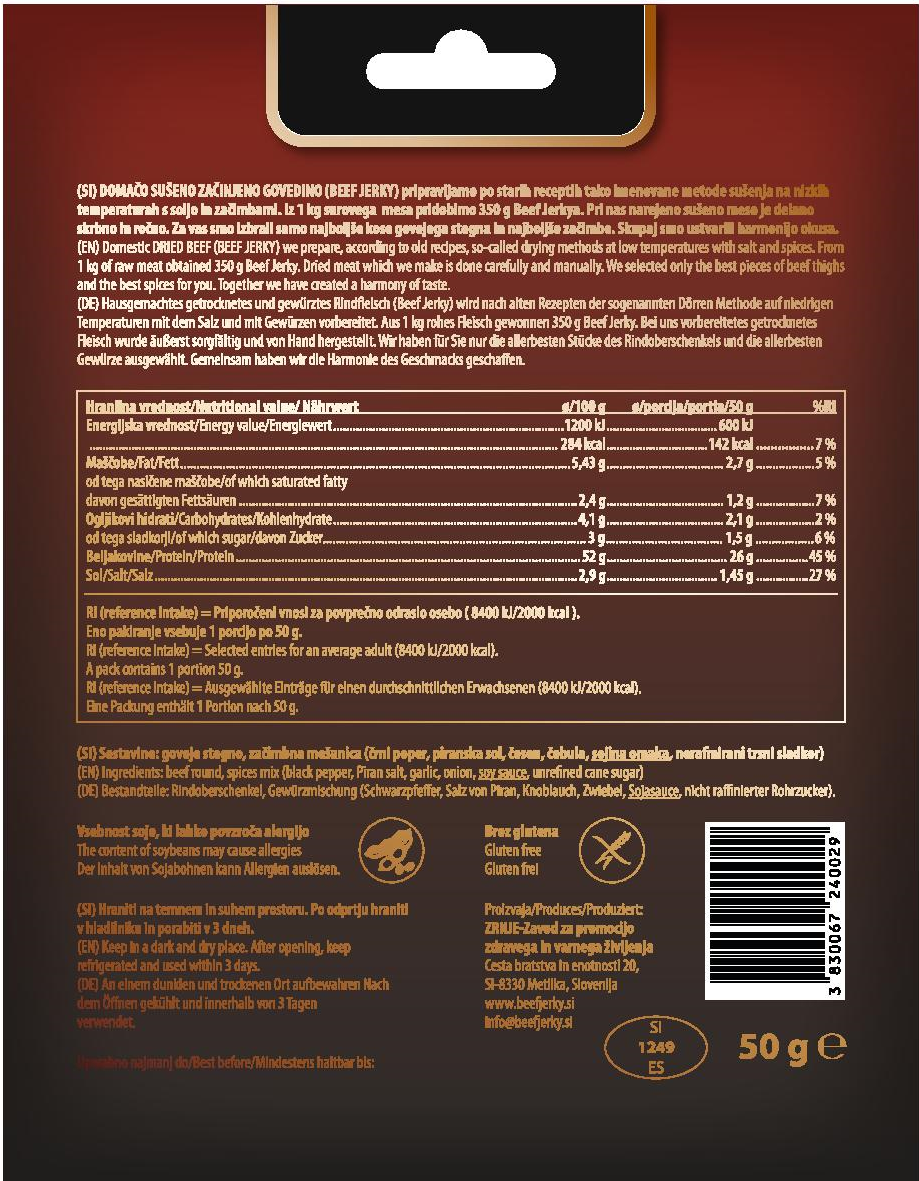 Beef jerky DIMLJENO 50g