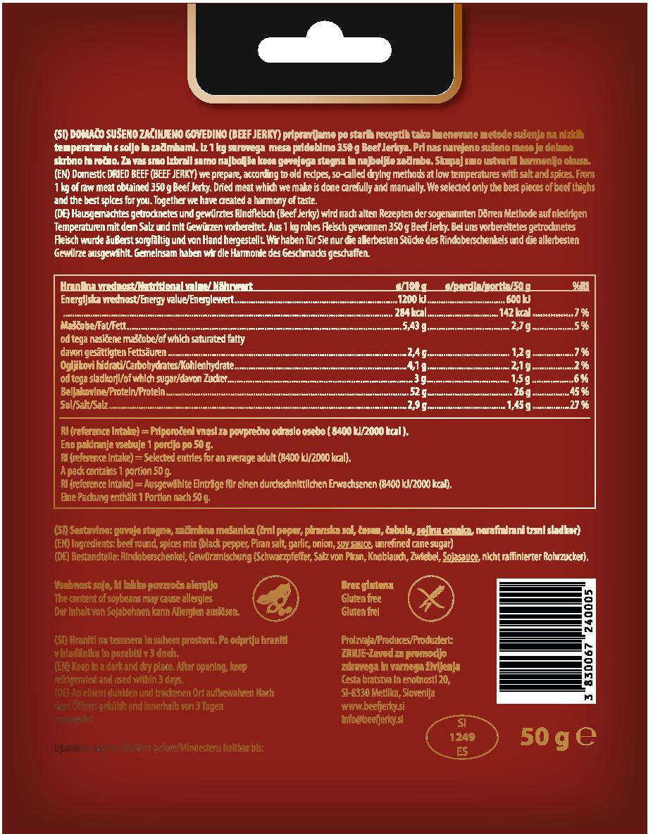 Beef jerky ORIGINAL 50g
