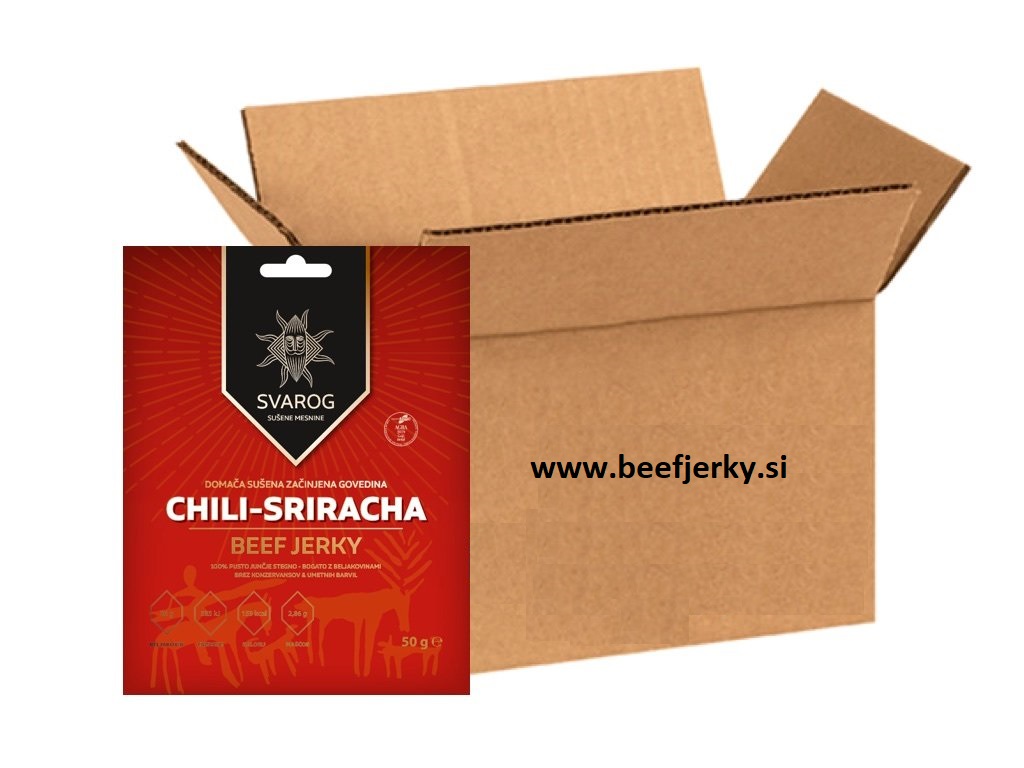 Beef jerky CHILI-SRIRACHA 15x50g-beefjerky.si