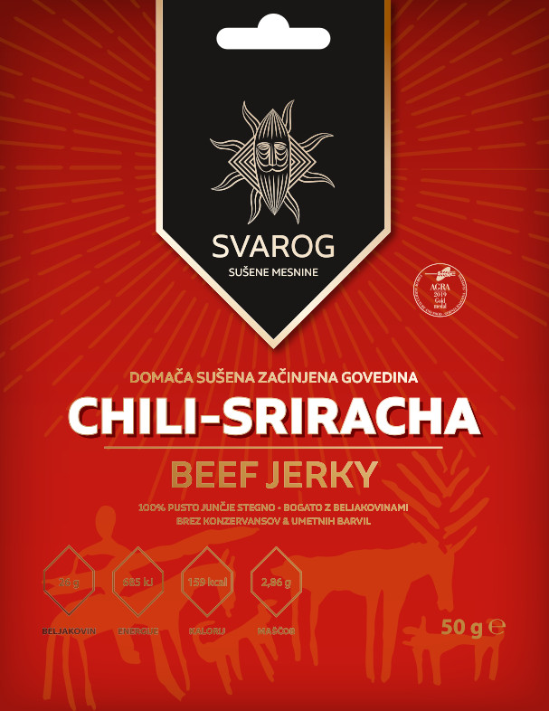 Beef jerky CHILI-SRIRACHA 50g-beefjerky.si